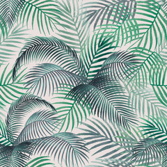 Palm leaves pattern mockup illustration