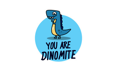 Dinomite Dinosaur Pun Poster Design