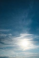 Fototapeta premium sun on blue sky and white cloud