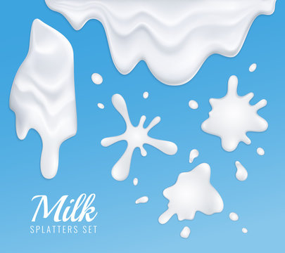 Milk Splatters Realistic Set