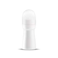 VECTOR PACKAGING: White round deodorant container on isolated background. Mock-up template for design. - Vector