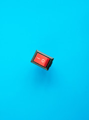 Fototapeta premium analog toggle switch, red and black colors parts for electric devices