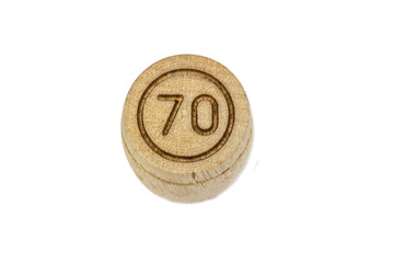 Barrel for lotto number seventy.