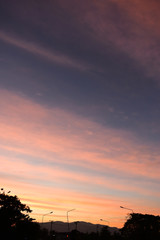 colorful cloud above dramatic dusk sky