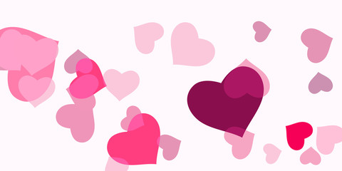 Pink heart confetti