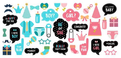 gender reveal baby shower photo booth props