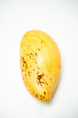 yellow mango on white background