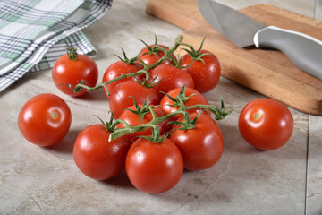 Fresh ripe pearl tomatoes
