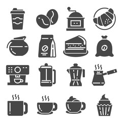 Coffee, coffee house, coffee shop elements icons set
