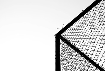 closeup wire mesh cage - monochrome