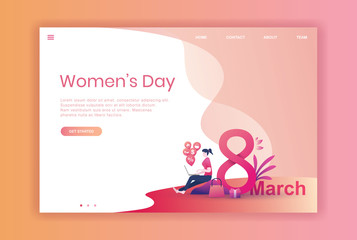 Flat design Women international day for website