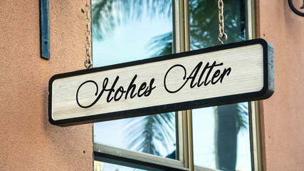 Obraz premium Schild 341 - Hohes Alter