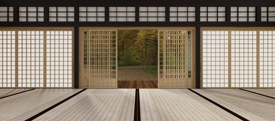 Empty room color of the Year 2019,3d rendering