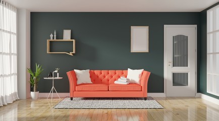 Modern livingroom interior design ,3d rendering