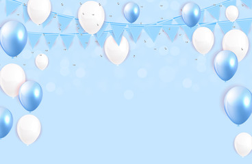 Glossy Happy Birthday Balloons Background Vector Illustration