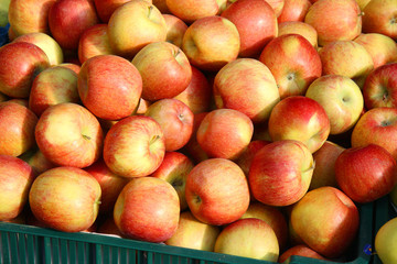 fresh red and yellow apples