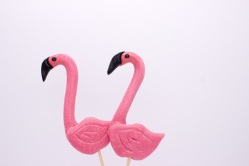 Lollipops in the form beautiful flamingo