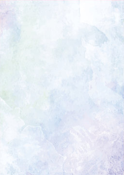 Pastel Baby Blue Watercolor Ink Brush Paper Background