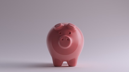 Pink Piggy Bank Front 3d illustration 3d render