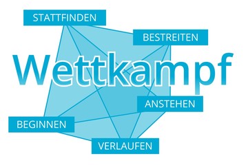Wettkampf - Begriffe verbinden, Farbe blau