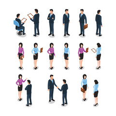 Obraz premium people office workers with flat design