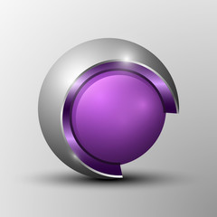 illustration of purple colorful sphere as emblem.