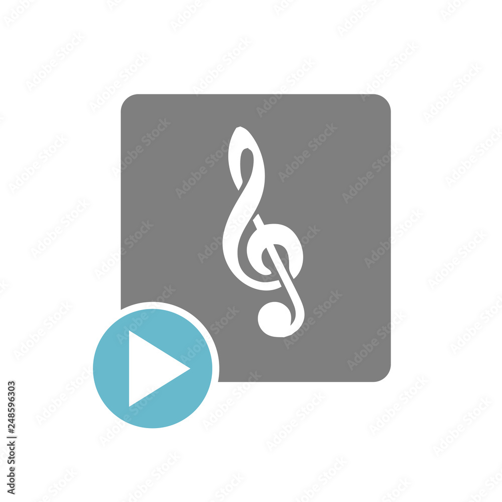 Poster music icon on white background for graphic and web design, modern simple vector sign. internet conce