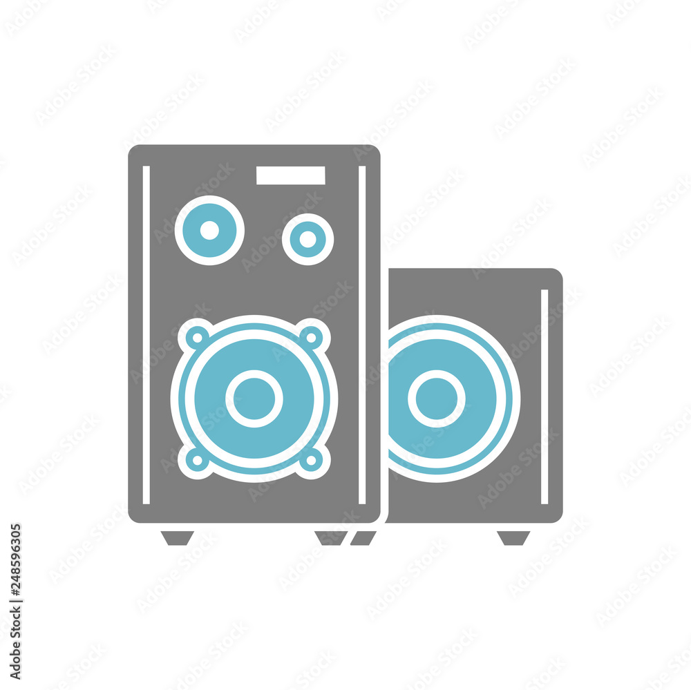 Poster speakers icon on white background for graphic and web design, modern simple vector sign. internet co