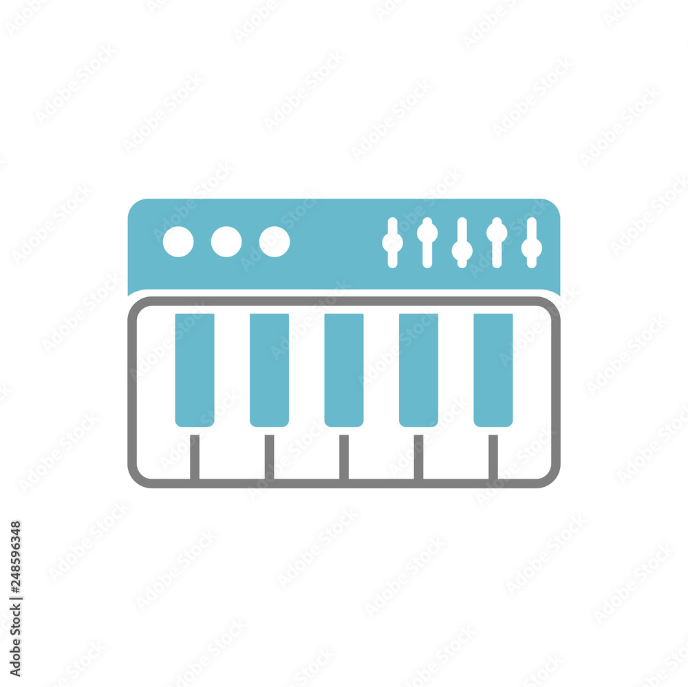 Poster synthesizer icon on white background for graphic and web design, modern simple vector sign. internet
