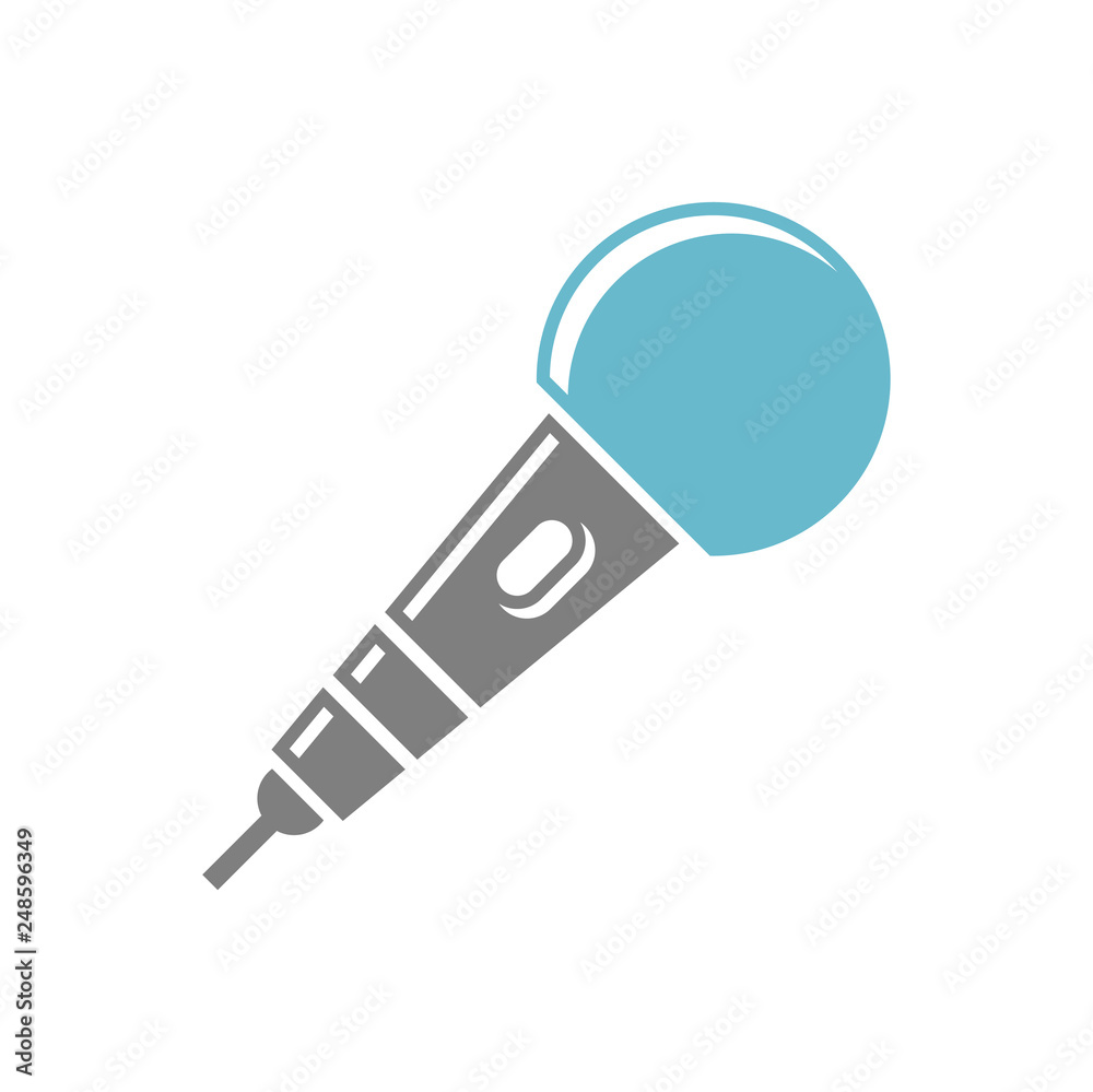 Poster microphone icon on white background for graphic and web design, modern simple vector sign. internet 