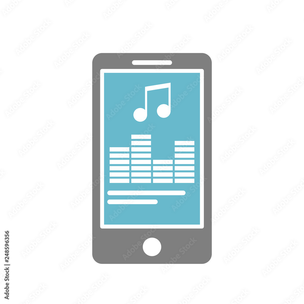 Poster smartphone player app icon on white background for graphic and web design, modern simple vector sign
