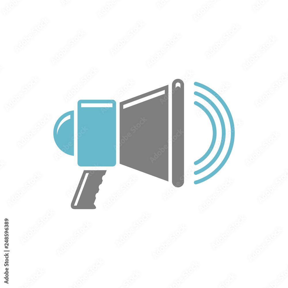 Poster megaphone icon on white background for graphic and web design, modern simple vector sign. internet c