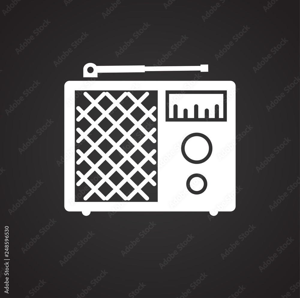 Fototapete Radio receiver icon on black background for graphic and web design, Modern simple vector sign. Internet concept. Trendy symbol for website design web button or mobile app