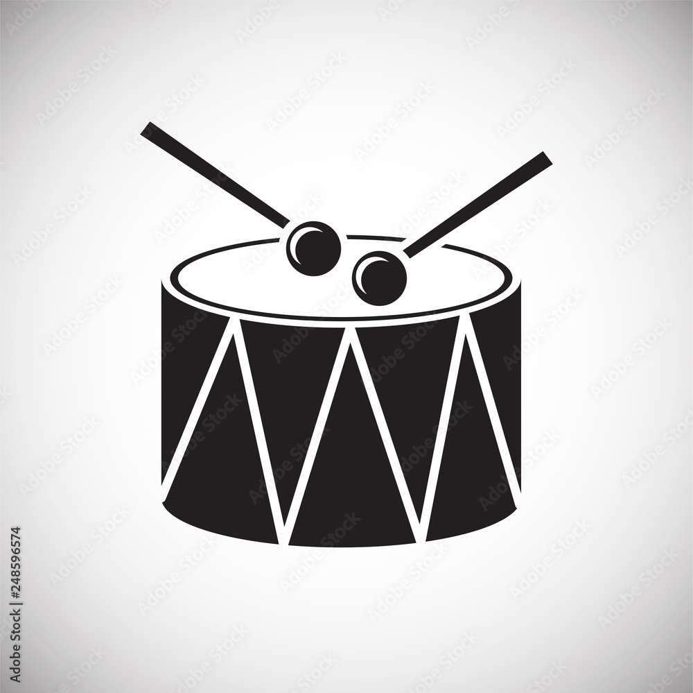 Poster drum icon on white background for graphic and web design, modern simple vector sign. internet concep