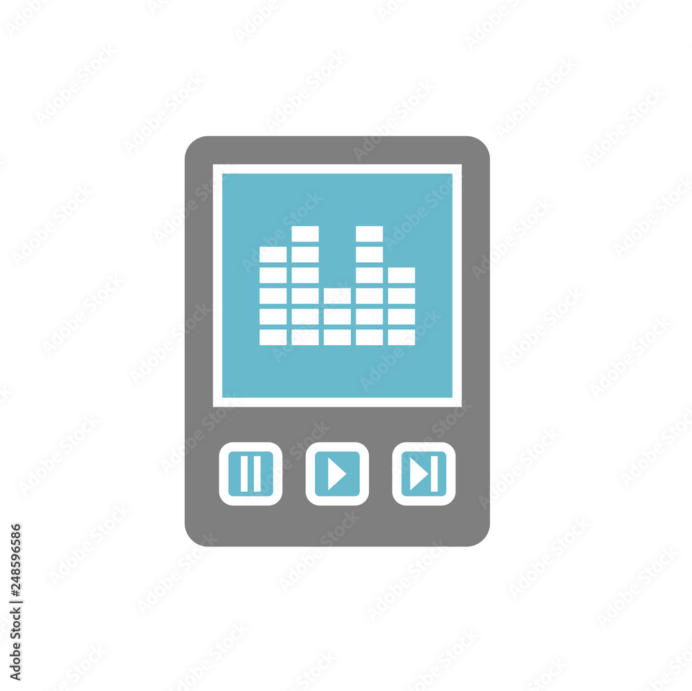 Poster digital player icon on white background for graphic and web design, modern simple vector sign. inter