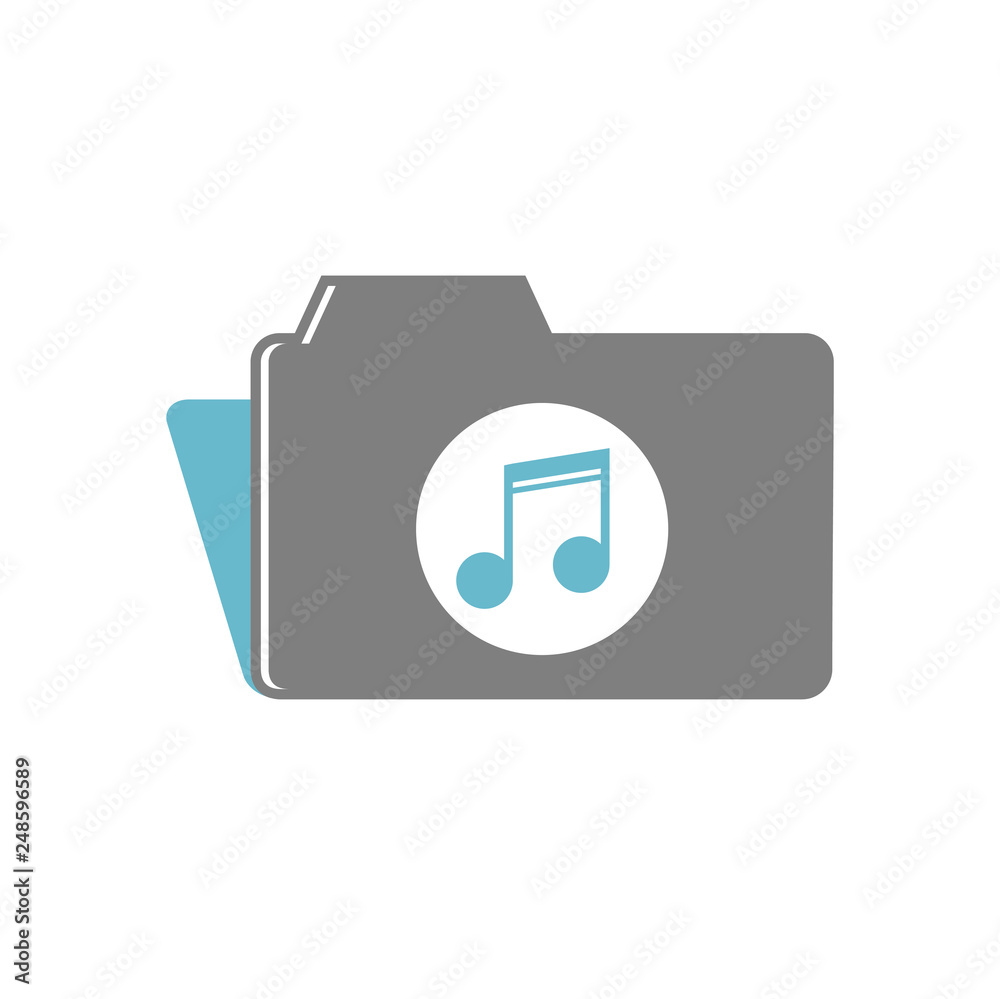 Poster music icon on white background for graphic and web design, modern simple vector sign. internet conce