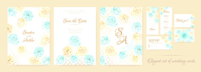 Wedding Invite in Vintage Style.