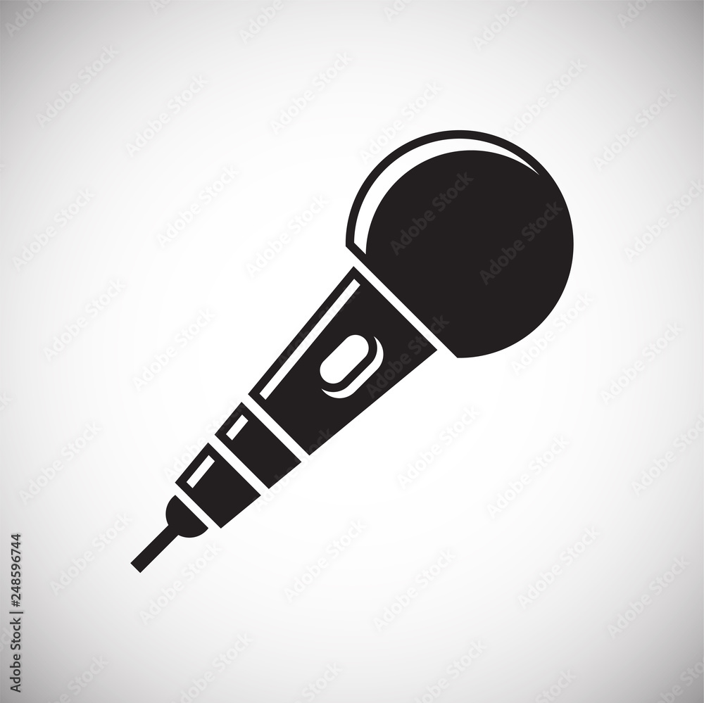 Poster microphone icon on white background for graphic and web design, modern simple vector sign. internet 