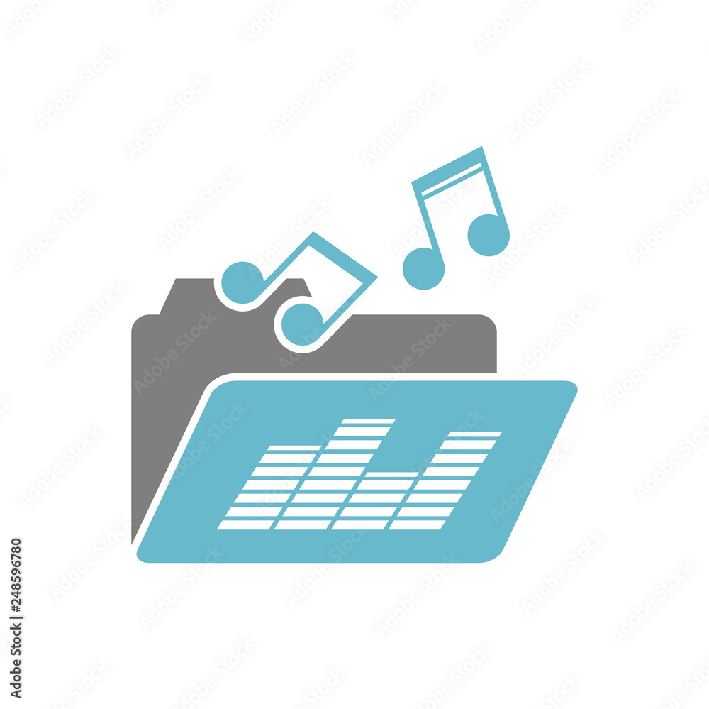 Poster music icon on white background for graphic and web design, modern simple vector sign. internet conce