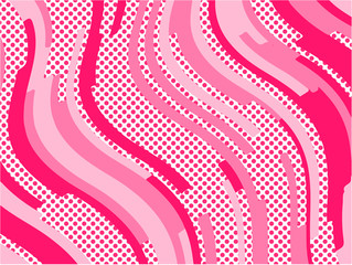 The Pink pattern. Trending abstract design with irregular shapes, points and wavy lines 