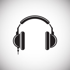 Earphones icon on white background for graphic and web design, Modern simple vector sign. Internet concept. Trendy symbol for website design web button or mobile app