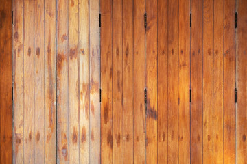 Vintage Retro Style Fold Simple Wood Doors Texture. Aged Urban House in the Street.