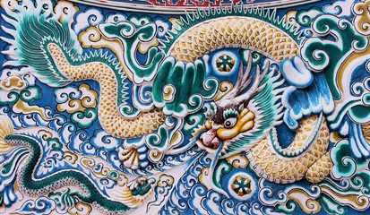 chinese dragon in thai temple