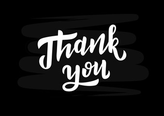 Hand drawn lettering phrase Thank you