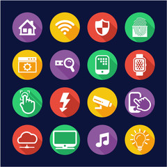 Smart Home Icons Flat Design Circle