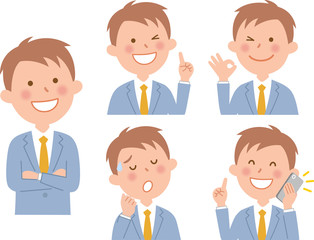 ビジネスマン　上半身　セット