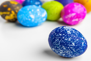 handmade easter eggs isolated on a white