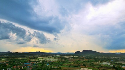 Fototapeta premium landscape with blue sky and clouds