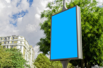 Outdoor billboard with natural landscape mockup