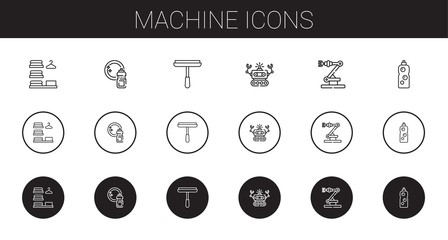 machine icons set